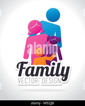 La conception de l'unité familiale Illustration de Vecteur