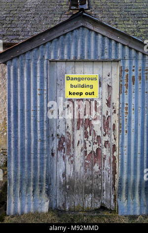 Crannich abandonnés Croft de Pâques sur Dava Moor en Ecosse. Banque D'Images