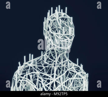 Le rendu 3d. Portrait abstrait exploser Banque D'Images