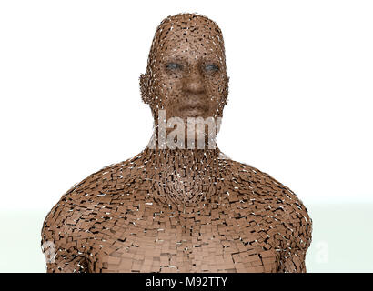 Le rendu 3d. Exploser tête portrait Banque D'Images