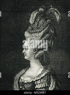 Marie Antoinette, née Maria Antonia Josepha Johanna, 1755-1793, dernière reine de France avant la Révolution française, en 1783 Banque D'Images