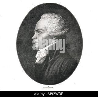 Robespierre, 1758-1794, avocat et homme politique français, figure influente associés à la Révolution française, surtout connu pour son rôle dans le règne de la Terreur Banque D'Images