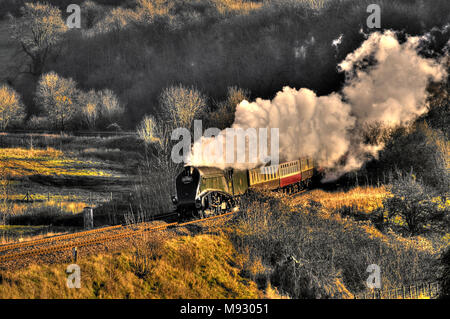 Le Bath Xmas Market railtour passant Freshford, transporté par la classe A4 Pacific No 60019 'Bittern'. (Traité en tant qu'image HDR). 6th décembre 2008. Banque D'Images