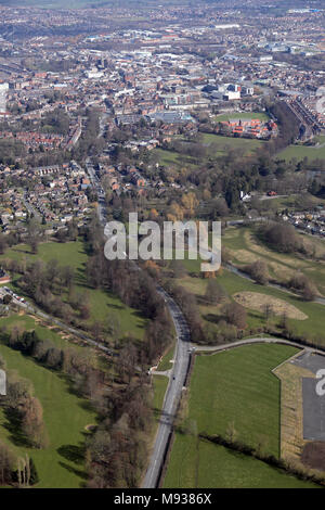 Vue aérienne de l'A167 à Blackwell, à au nord vers Darlington Banque D'Images