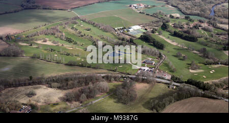 Vue aérienne de la ville de Ripon golf club et centre de tennis, UK Banque D'Images