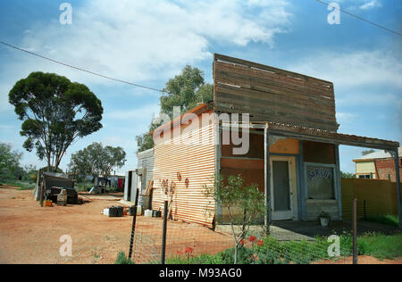 Logement dans le proche-ghost-ville de Silverton, NSW, Australie occidentale. Banque D'Images