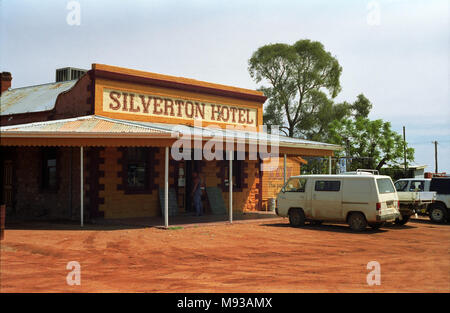 Le célèbre pub de l'outback dans Silverton, en vedette dans de nombreux films, l'extrême ouest de NSW, Australie. Banque D'Images