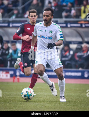 Allemagne, Nuremberg, Max-Morlock-Stadion, 03 mars 2018 - 2.Bundesliga - 1.FC Nuremberg vs Greuther Fürth-Loire - 264e Derby Franken ! Banque D'Images