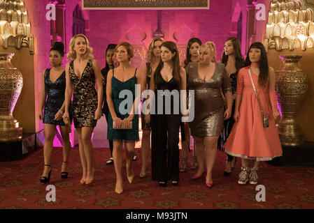 DATE DE SORTIE : Décembre 22, 2107 Title : Pitch Perfect 3 Studio : Universal Pictures Réalisateur : Trish Sie Résumé : Après leur victoire au championnat du monde, l'maintenant séparé Bellas réunir pour un dernier concours de chant à un usage d'outre-mer visite guidée, mais face à un groupe qui utilise à la fois des instruments et des voix. Avec : Flo (CHRISSIE FIT), Aubrey (ANNA CAMP), Cynthia Rose (ESTER DEAN), Chloe (Brittany Snow), Jessica (KELLEY) JAKLE, Beca (ANNA KENDRICK), Jessica (SHELLEY REGNER), Fat Amy (REBEL WILSON), Emily (Hailee Steinfeld) et Lilly (HANA MAE LEE). (Crédit Image : © Universal Pictures/Pi Banque D'Images