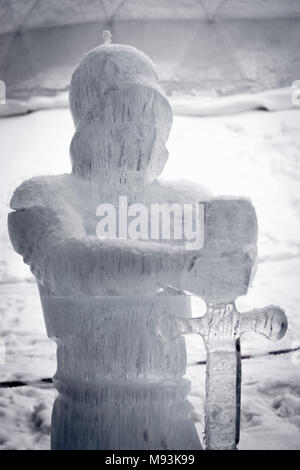 Sculpture de Glace d'un chevalier médiéval Banque D'Images