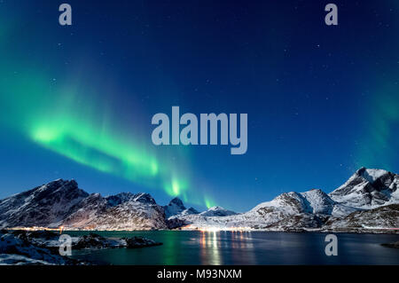 Northern Lights dans les Lofoten, Norvège Banque D'Images