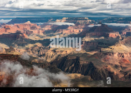 Matin,nuages,Yavapai Point Grand Canyon NP, Arizona, USA, mi-septembre, par Dominique Braud/Dembinsky Assoc Photo Banque D'Images