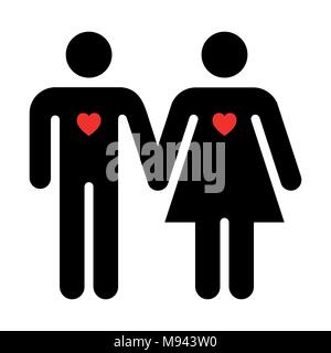 Homme et Femme Couple Sign Illustration de Vecteur
