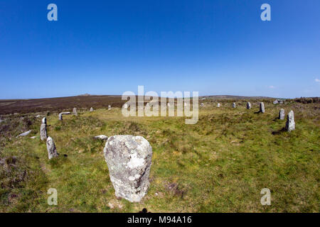 Tregeseal Stone Circle, St Just, West Cornwall UK Banque D'Images