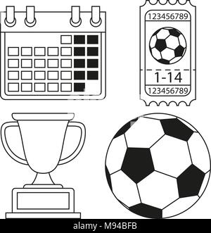 Championnat de soccer ligne d'attente art icon set Illustration de Vecteur