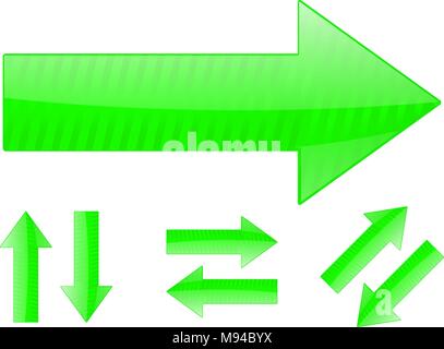 Jeu de flèches vertes Illustration de Vecteur