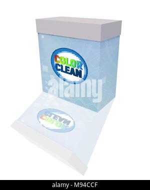 Une boîte de poudre à laver. Illustration de Vecteur