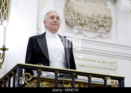 Le pianiste Joaquín Achúcarro se joint à l'Académie Royale des Beaux-arts de San Fernando à Madrid, Espagne. Avec : Joaquin Achucarro, Joaquín Achúcarro Où : Madrid, Communauté de Madrid, Espagne Quand : 18 Feb 2018 Crédit : Oscar Gonzalez/WENN.com Banque D'Images