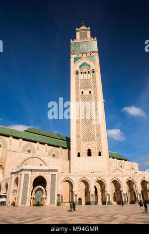 Maroc, Casablanca, la Mosquée Hassan II avec le minaret le plus grand du monde Banque D'Images