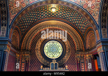 La Synagogue Espagnole de Prague. De l'architecture néo-mauresque. Banque D'Images