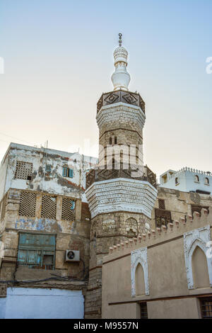 Village historique minaret à Jeddah, Arabie saoudite Banque D'Images