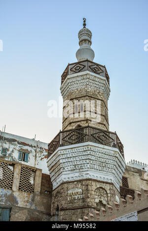 Village historique minaret à Jeddah, Arabie saoudite Banque D'Images