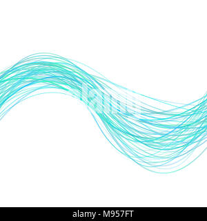 Abstract background bande ondulée moderne - Design graphique de la lumière blue wave lines Banque D'Images