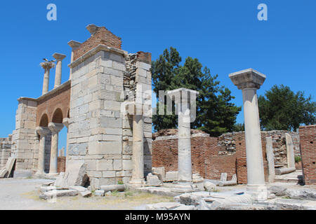 Ruines de st. Johns Basilique de la colline Ayasuluk à Selcuk, Turquie Banque D'Images