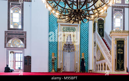 Vue de l'intérieur de la mosquée Schappelijk-i Cedid situé dans Uskudar Istanbul,Turquie,.03 Janvier 2018 Banque D'Images