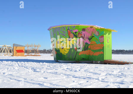 La migration du papillon monarque murale shanty Banque D'Images