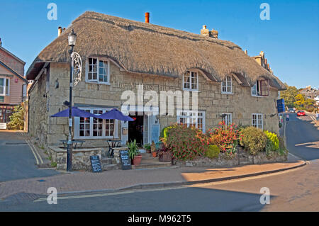 Old Shanklin, Le Village Inn Restaurant Chaume, Isle of Wight, Hampshire, Angleterre, Banque D'Images