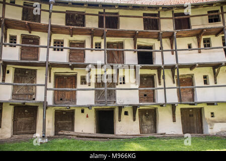 Les chambres du mur Prejmer église fortifiée, Roumanie Banque D'Images