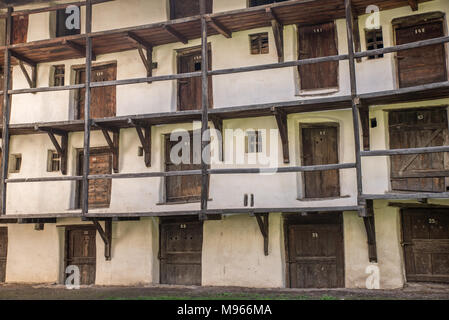 Les chambres du mur Prejmer église fortifiée, Roumanie Banque D'Images