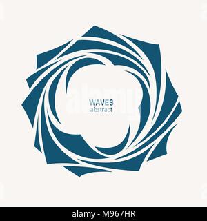 Eau vague abstract design logo. Logotype Sport Surf cosmétiques concept. Icône aqua ronde. Illustration de Vecteur