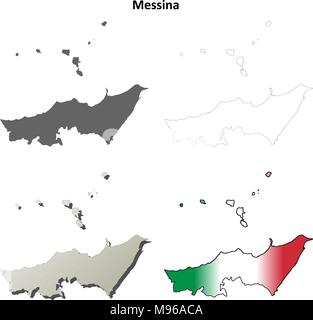 Vierge Messine plan détaillé de l'ensemble de cartes Illustration de Vecteur