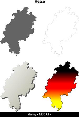 Hesse contour plan set Illustration de Vecteur