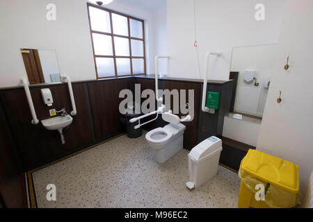 Interior of modern toilettes pour handicapés au town hall building Banque D'Images