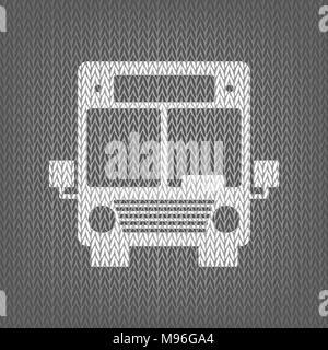 Inscrivez-Bus illustration. Vecteur. En blanc sur fond gris en icône. Isolées. Illustration de Vecteur