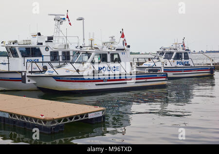 Bateaux de la police maritime de Toronto, Toronto, Ontario, Canada. Unité d'intervention d'urgence spécialisées Banque D'Images