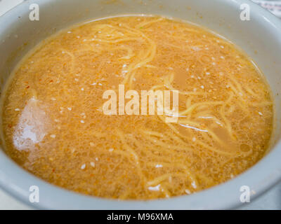 Close up shot of Japanese style Ramen au porc, mangé à Los Angeles Banque D'Images
