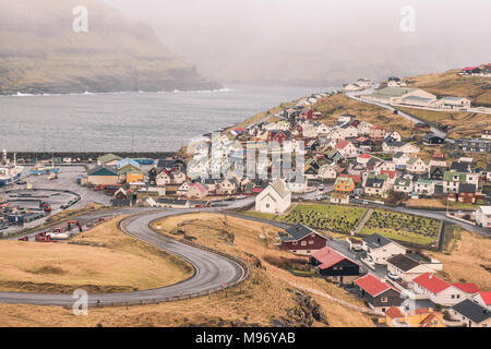 La ville de eidi aux Iles Féroé Banque D'Images