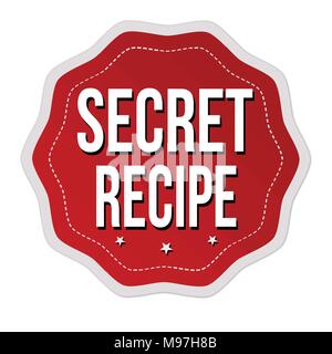 Recette secrète ou étiquette autocollant sur fond blanc, vector illustration Illustration de Vecteur