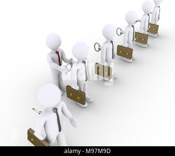 Les hommes d'une ligne sont inépuisables par boss Banque D'Images