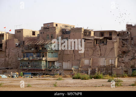 Köziciyerbisi, la dernière partie restante de la vieille ville de Kashgar dans le Xinjiang, en Chine Banque D'Images