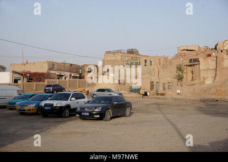 Köziciyerbisi, la dernière partie restante de la vieille ville de Kashgar dans le Xinjiang, en Chine Banque D'Images