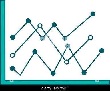 Graphique linéaire diagramme d'analyse statistique Illustration de Vecteur