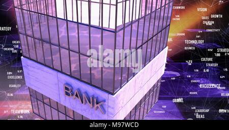 Grands bâtiments avec des connexions background Banque D'Images