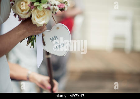 Signes mémorable pour une cérémonie de mariage Banque D'Images