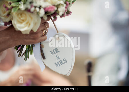 Signes mémorable pour une cérémonie de mariage Banque D'Images