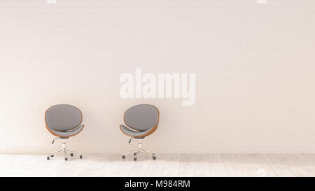 Deux chaises de bureau dans une chambre, 3D Rendering Banque D'Images